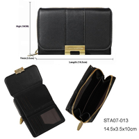 Dompet Wanita Berkualitas Tinggi, Model Terkenal, Bahan Kulit PU, Laris Manis, Warna Pink Hitam Polos, Murah, Lipat Pendek, Cocok untuk Musim Panas