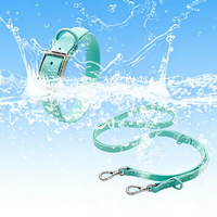 Collier moderne de luxe en PVC imperméable et souple pour chien et chat avec rivets décoratifs, laisse réglable pour promenades, fabriqué en Chine