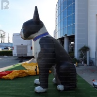 Modèle d'animal gonflable réaliste surdimensionné de Boston Terrier, 3m, personnalisé, en tissu Oxford, avec logo imprimé sur mesure, pour salon de toilettage pour animaux/marque