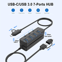 Adaptor Hub Multiport USB-C 7-in-2 Berkualitas Tinggi 5Gbps untuk MacBook