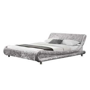 Willsoon Modern Design Soft PU Synthetic Leather <strong>Bed</strong> <strong>Frame</strong> Double/Queen/King Size Wooden Structure with LED Light <strong>Low</strong> Price - Product Image 1