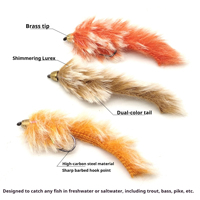 Mouche artificielle TG Copper Head Zonker Streamer avec boîte de rangement pour la pêche à la truite, au saumon, au steelhead en eau douce
