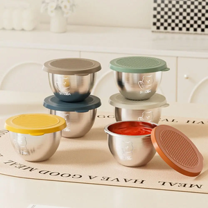 Caja portátil para condimentos Bear, a prueba de fugas, con tapa sellada, caja de almacenamiento pequeña, cubierta de silicona, taza para salsa de acero inoxidable 304 - Product Image 5