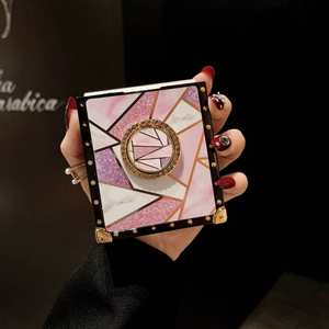 Étui de téléphone antichoc de luxe en TPU+PC électroplaqué pour <span class=keywords><strong>Z</strong></span> <span class=keywords><strong>Flip</strong></span> 7/6/5/<span class=keywords><strong>4</strong></span>/3 avec support anneau en plastique - Product Image 3