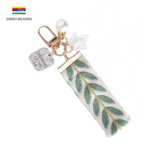 <span class=keywords><strong>Correa</strong></span> de mano tejida de tela personalizada con logotipo impreso para llavero, llavero bordado de Jacquard, muñeca <span class=keywords><strong>corta</strong></span>, llavero de nailon de poliéster - Product Image 2