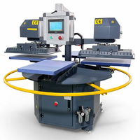 Nouvelle presse à chaud rotative entièrement automatique SHENGHUA CY-B J4060 à deux plaques chauffantes et quatre stations pour impression DTF sur t-shirts, logos, étiquettes et vinyle