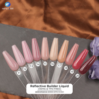 HEMA FREE & Gel de construction liquide pour extension d'ongles, à la consistance fine, brillant et pailleté, effet argent réfléchissant, en flacon