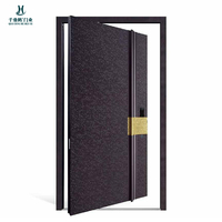 Porte d'entrée de sécurité de luxe moderne en aluminium moulé, pivotante, insonorisée, sur mesure, pour appartement et villa américaine