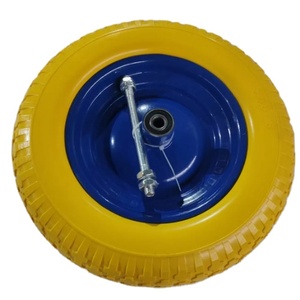 Roue en mousse PU 3.50-8, pneu plein anti-crevaison, pour <span class=keywords><strong>brouette</strong></span> avec axe complet, pour chariot de ferme et de jardin - Product Image 2