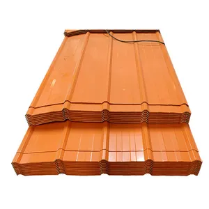 Vente d'usine en chine tôle de toit galvanisée tôle rouge couleur Zinc enduit taille toit ondulé