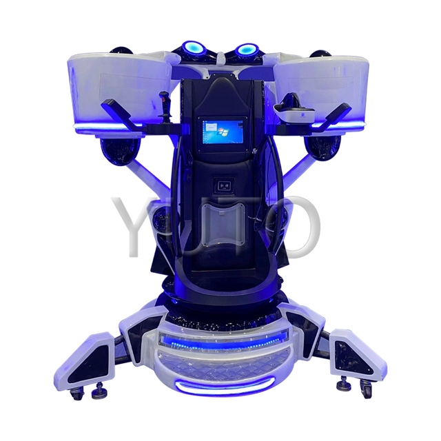 Theme Park VR Machine Gun 360 Degree Simulator Rotation With VR Glasses 360 Degree Rotational Roller Coaster Game Machine