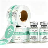 Flacons en verre personnalisés avec logo 3ml/10ml et étiquettes imprimées, bouteilles médicales OEM pour le stockage de poudre lyophilisée de peptides