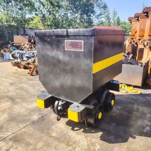 Fixed Steel Mine Material Cart Four-Wheel Yellow Powder Coated Durable Industrial <b>Transport</b> Cart - Product Image 4