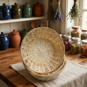 Panier en bambou pliable écologique aux couleurs naturelles et fumées pour le rangement des vêtements - Product Image 3