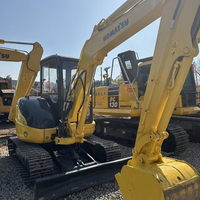Excavatrice sur chenilles hydraulique japonaise KOMATSU PC55 d'occasion, 28,3 kW, 5,5 tonnes, pour la pose de pipelines et l'entretien routier