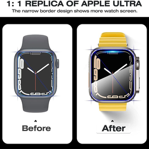 Changement <span class=keywords><strong>d</strong></span>'apparence Mise à niveau vers Ultra 49mm Verre trempé pour <span class=keywords><strong>Watch</strong></span> Series 8 7 45mm 41mm 4 5 6 SE 40mm 44mm - Product Image 4