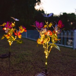 Solar Butterfly Garden <b>Light</b> <b>Led</b> Colorful Outdoor Decor Water Resistant Free Standing - Product Image 2