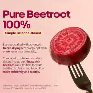 Complément Alimentaire Boostant l'Oxyde Nitrique de Betterave Rouge 1300mg, 60 Capsules, Cure de 30 Jours - Product Image 3