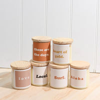 Bougie parfumée artisanale de luxe en cire de soja dans un bocal en verre nordique unique pour cadeaux de mariage, souvenirs de vacances