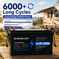 Batterie au lithium fer phosphate 12,8 V 200 Ah 2560 Wh à décharge profonde IP65 pour camping-car, marine, alimentation de secours hors réseau pour l'approvisionnement en gros