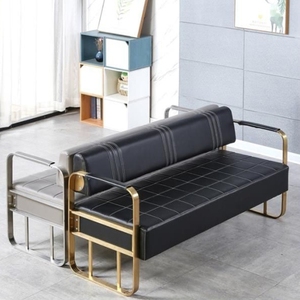 Ensemble moderne de meubles de salon <span class=keywords><strong>avec</strong></span> accoudoir doré de luxe pour hôtels salons de coiffure salles de bains centres commerciaux supermarchés-salle d'attente canapé - Product Image 2