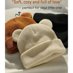 Bonnets en pur coton avec oreilles <span class=keywords><strong>d</strong></span>'ours pour bébés et jeunes enfants - Product Image 2