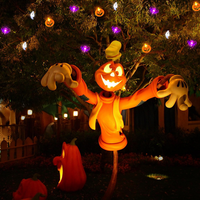 Guirlande lumineuse LED décorative pour Halloween, motifs chauve-souris et fantômes, pour intérieur et extérieur