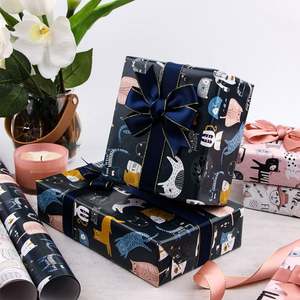 Wholesale 80g Birthday <b>Cat</b> ArtPaper Tissue 43*300cm Gift Luxury Custom Packaging <b>Wrapping</b> <b>Paper</b> Roll - Product Image 3