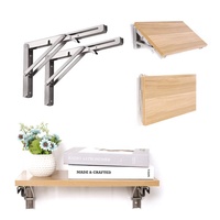 Support mural en acier inoxydable à Angle réglable, support de Table en bois, support mural en métal, support d'étagère pliable en L