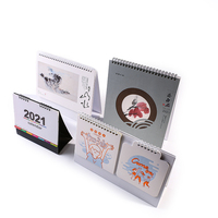 Calendrier de bureau hebdomadaire perforé à spirale métallique, impression couleur personnalisée, 365 jours, planificateur de table promotionnel
