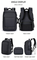 Sac à dos pour ordinateur portable en nylon 15 pouces, personnalisé, tendance, pour homme, sac d'affaires durable avec compartiment dédié pour ordinateur portable, grande capacité