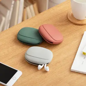 Hot Selling Silicone Headphone Organizer Data Cable Storage Case Earbud Holder Mini Pouch Key Travel Essentials