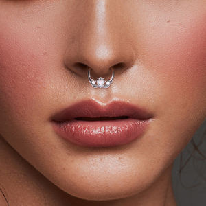 Bijoux de piercing corporel pour femmes : Anneaux de nez articulés, boucles d'oreilles tendance, en titane ASTM F136 et zircon, pour cartilage d'<span class=keywords><strong>oreille</strong></span>, tragus, hélix, <span class=keywords><strong>lobe</strong></span> - Product Image 2