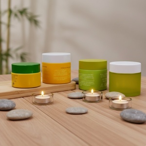 Eco-friendly 20g 30g 50g 100g Cream Cosmetic <b>Container</b> Frosted Round Glass Cream Jar White Porcelain Jar for Skincare - Product Image 1