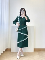 Robe Midi Plissée Violette de Luxe pour Femme, Col en V, Fleur 3D, Dégradé, Volants, Ourlet Irrégulier, Ceinturée, Robe de Cocktail pour Invitée de Mariage