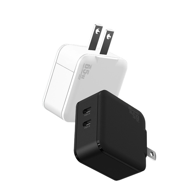 65W 2C USB Type-C PD Fast Charger GaN Material Electric Laptop & Mobile Adapter with US/EU/UK/AU Plug
