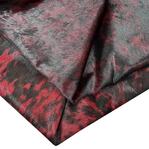 Cuero Genuino Estampado a Mano en Color Rojo <span class=keywords><strong>Vino</strong></span> con Pelo de Caballo para Ropa, Maletas, Bolsos, Muebles, Zapatos y Accesorios - Product Image 1