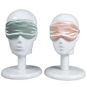 Conjunto de máscara para os olhos de seda, conjunto de seda cetim respirável dupla face ajustável, para cuidados com a pele, 100% para dormir