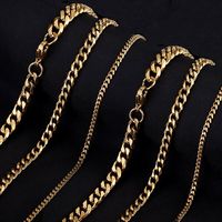 Chaîne cubaine INS tendance personnalisée 3mm 5mm 7mm 8mm, collier chaîne cubaine Miami pour homme, plaqué or 18 carats véritable PVD, bijoux fins