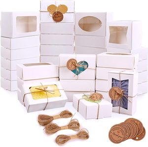Kraft Paper Soap Box With Transparent Window Is Suitable For Bread Candy Chocolate Packaging Wedding Party Gift Box