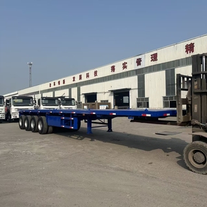 Meilleur Prix 30 40 50 Tonnes 2 3 4 Essieux <span class=keywords><strong>Remorque</strong></span> Plateau Neuve ou d'<span class=keywords><strong>Occasion</strong></span> pour Camion Porte-Conteneurs 40 FT 20 FT à Vendre - Product Image 2