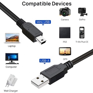 Nice Quality 1m/3.3ft 2A Fast Charge <strong>USB</strong> 2.0 Type a to <strong>Mini</strong> <strong>B</strong> 5pin <strong>Usb</strong> Data Cable for Camera Mp3 GPS - Product Image 2