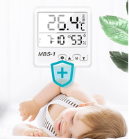 Componentes electrónicos para interiores montados en la pared Termómetro de habitación de bebé con pantalla de contador de temperatura y humedad Reloj despertador