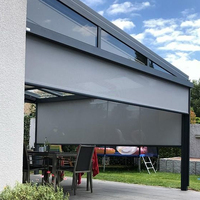 Pergola bioclimatique à toit à lames motorisées électriques en aluminium thermolaqué, pour balcon, extérieur, gazebo, couverture de patio réglable