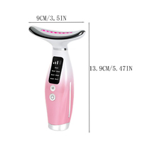 Appareil de beauté pour le cou à sept couleurs, raffermissant la peau, réduisant les rides, remodelant le visage en V, avec fonctions de vibration et de chauffage, étanche