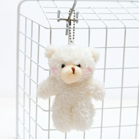 Porte-monnaie en peluche douce en forme d'ours, porte-clés, pendentif de sac en forme de poupée 3D de dessin animé, cadeau portable pour l'école