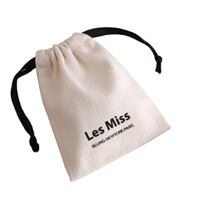 Wholesale <b>Recyclable</b> Cotton Canvas Drawstring Earrings <b>Bags</b> with Customizable Logo-Eco-Friendly Jewelry Storage - Product Image 1