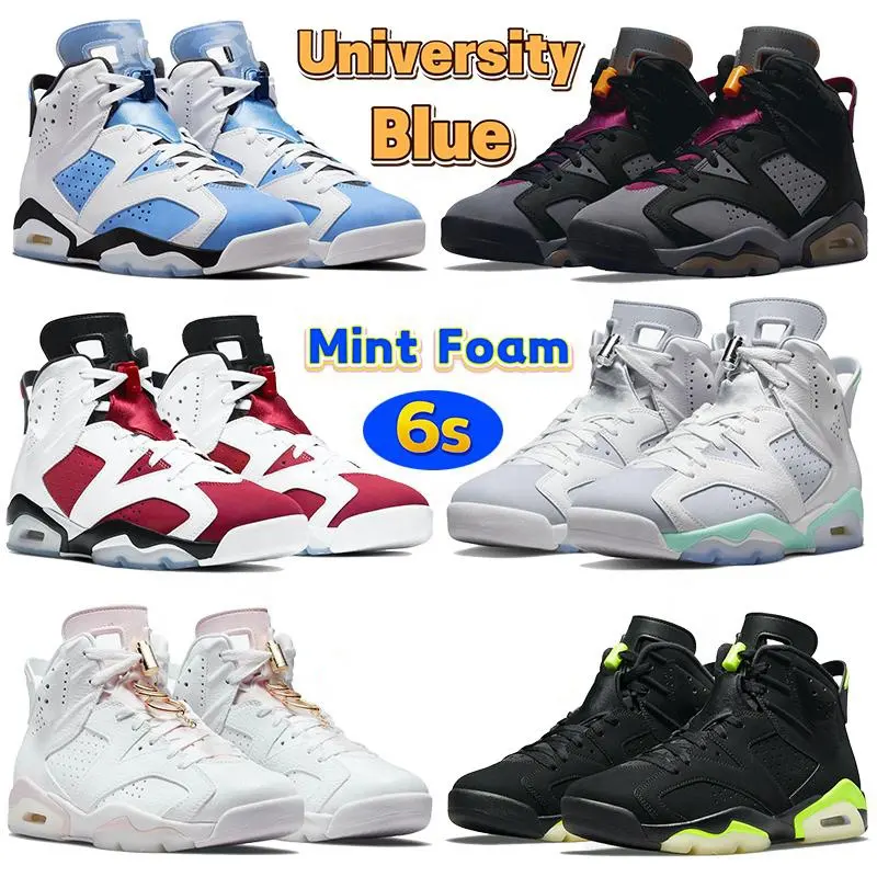 Basketball Style Shoes Maroon X Blue A AIRE 6 Retro Shoes Top Trainers Sports Running Sneakers Men Chaussures Homme