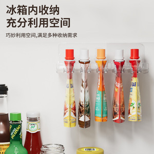 Fridge Organizer <b>Rack</b> Wall Mounted For Sauce Bottles And Cans Storage Hanging <b>Kitchen</b> Storage Solution - Product Image 2