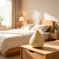Diffuseur d'huiles essentielles avec lumière LED, humidificateur d'aromathérapie pour table de chevet